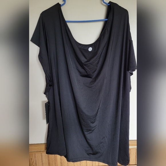 NWT Torrid Black Performance Jersey Off-Shoulder Short Sleeve Active Tee - Picture 4 of 7